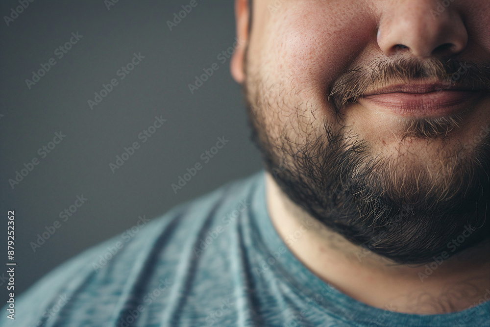 Fototapeta premium Created with generative AI picture of a smiling man accepting his weight