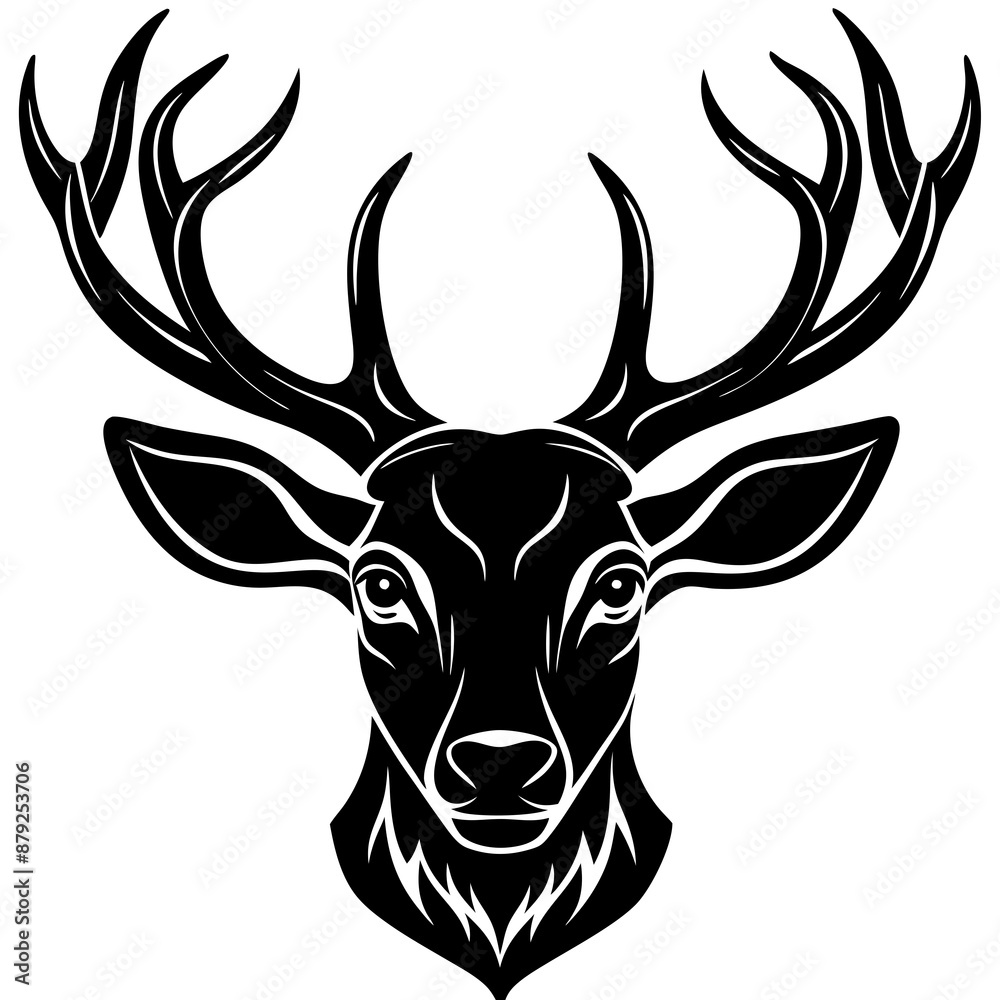 Fototapeta premium deer head vector,deer, animal, vector, reindeer, mammal, cartoon, illustration