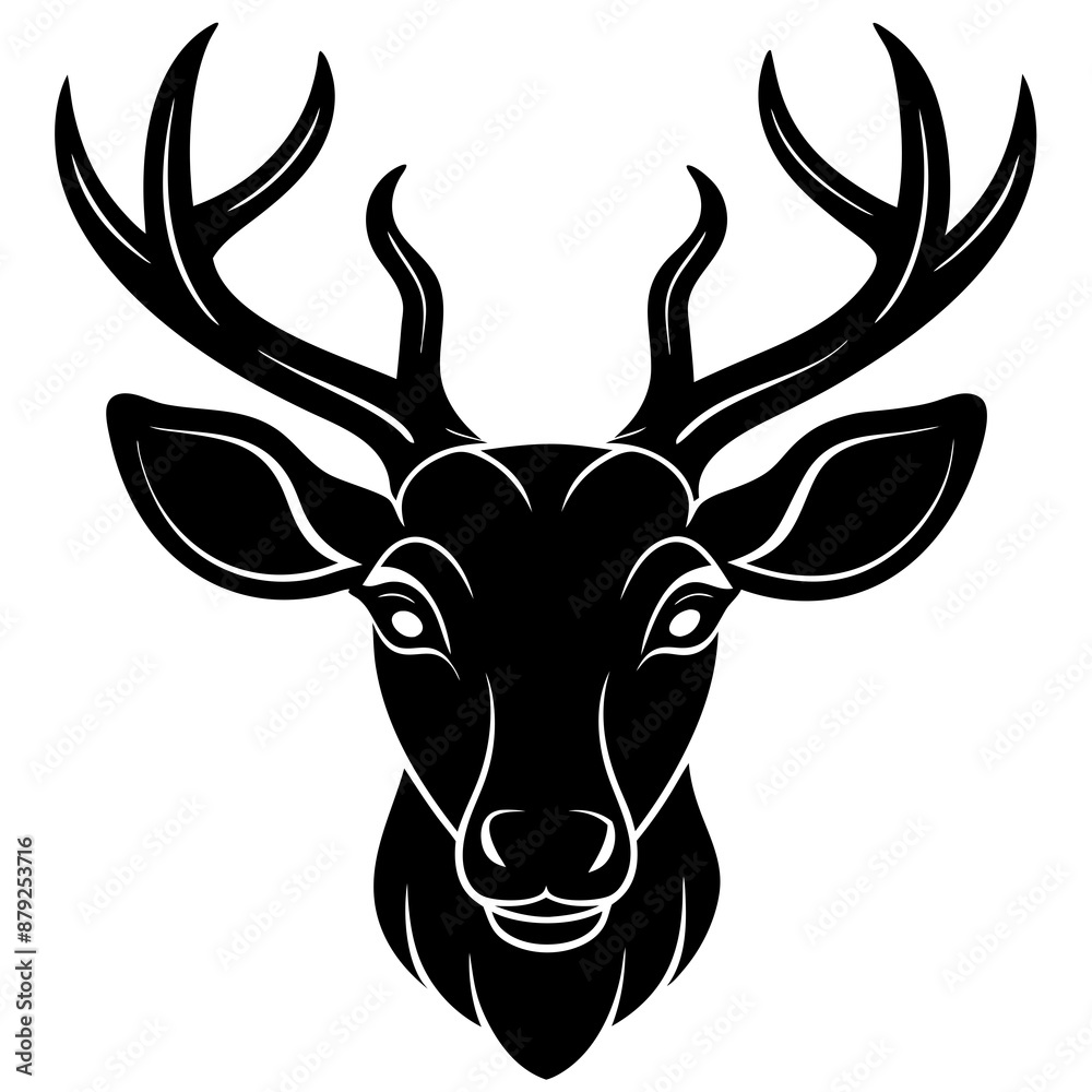 Naklejka premium deer head vector,deer, illustration, ,animal, vector, reindeer