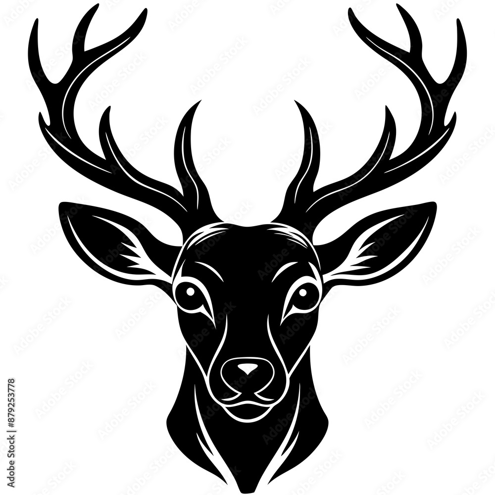 Fototapeta premium deer head vector,deer, illustration, ,animal, vector, reindeer