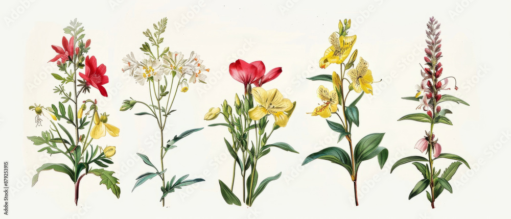 Exquisite collection of antique wildflower and floral illustrations for botanical enthusiasts. Exquisite collection of antique wildflower and floral illustrations for botanical enthusiasts.