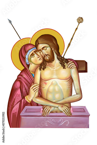 King of Glory illustration in Byzantine style isolated