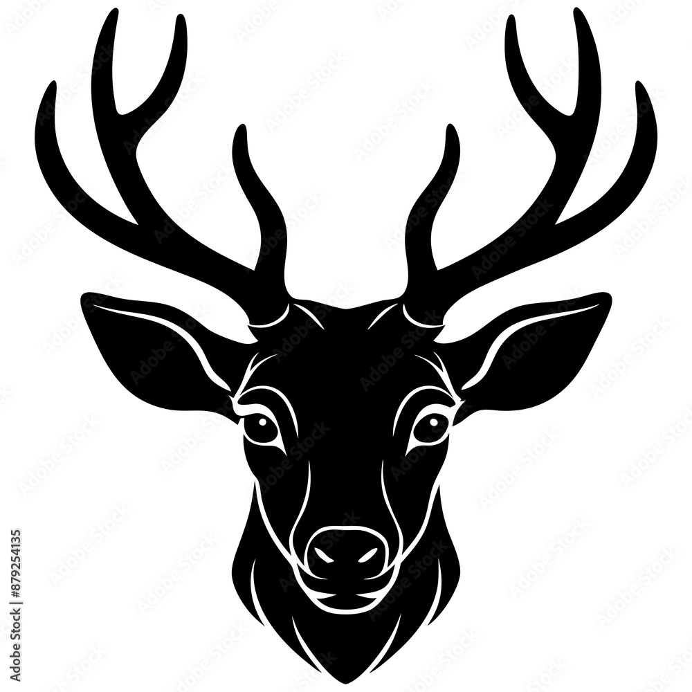 Naklejka premium deer head vector,deer, illustration, ,animal, vector, reindeer