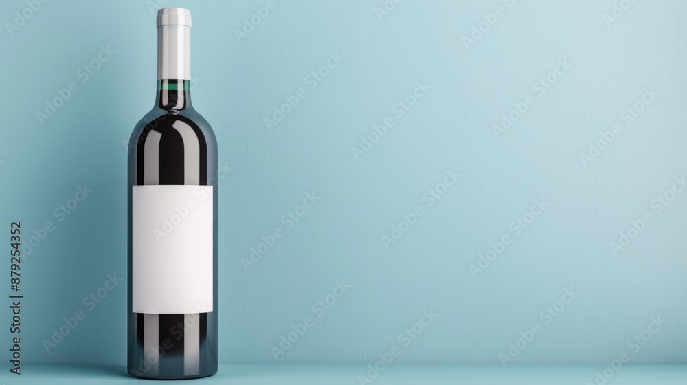 Mockup of elegant wine bottle with empty label for beverage branding Mockup of elegant wine bottle with empty label for beverage branding