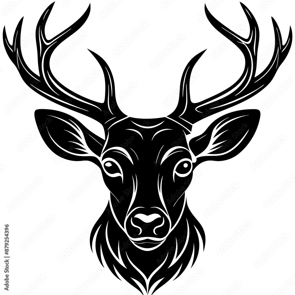 Naklejka premium deer head vector,deer, illustration, ,animal, vector, reindeer