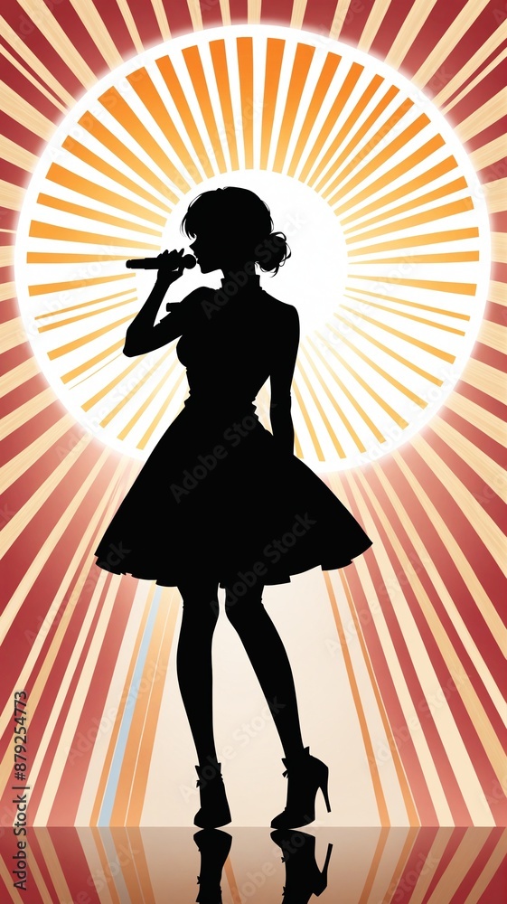 歌ってるアイドルのシルエット 歌ってるアイドルのシルエット