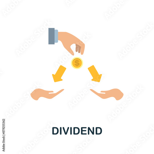 Dividend flat icon. Colored sign from stock market collection. Creative Dividend icon illustration for web design, infographics and more