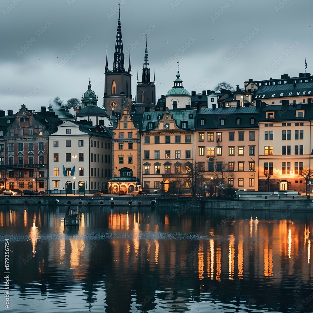 Scenic View of Stockholm Waterfront at Dusk Scenic View of Stockholm Waterfront at Dusk