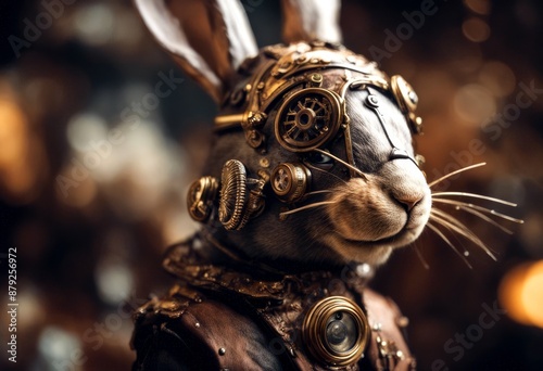 fantastic rabbit steampunk goggles duckling hare fantasy felino poster trendy funky