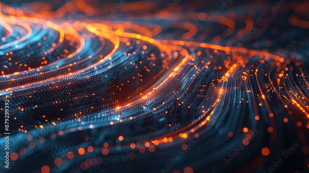 Abstract network of career paths with glowing lines
