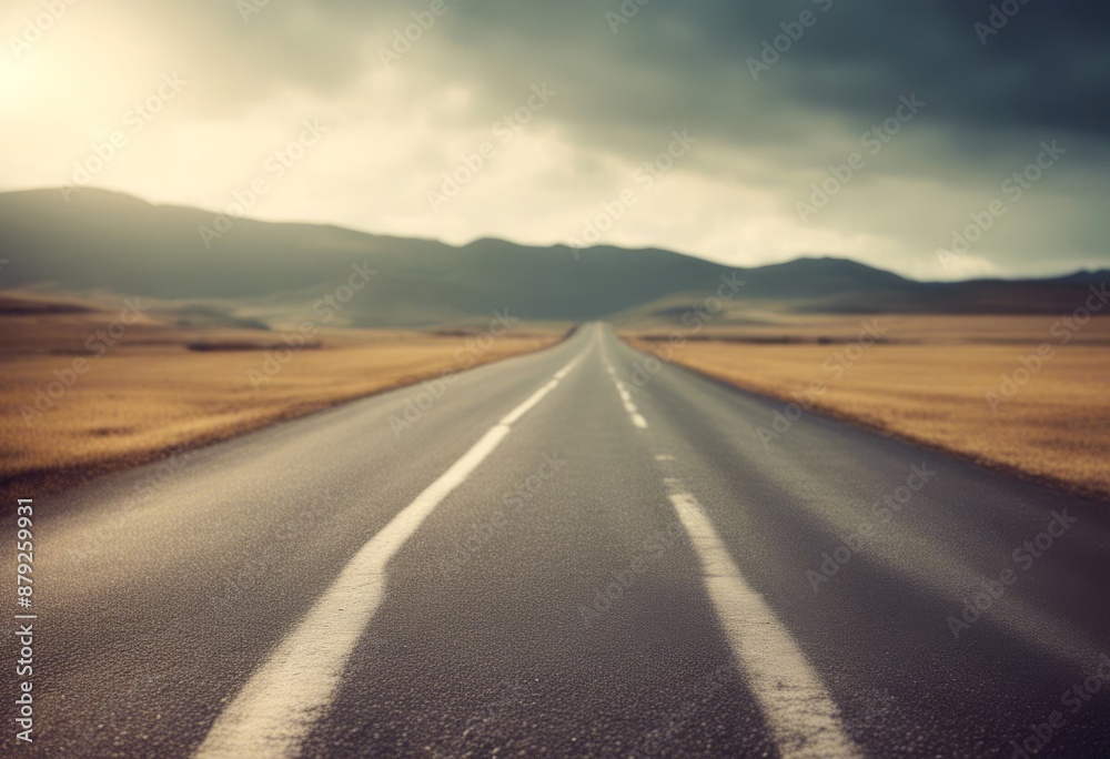 Naklejka premium the sunset horizon start that year 2024 sky newyear number happy long highway leads asphalt landscape