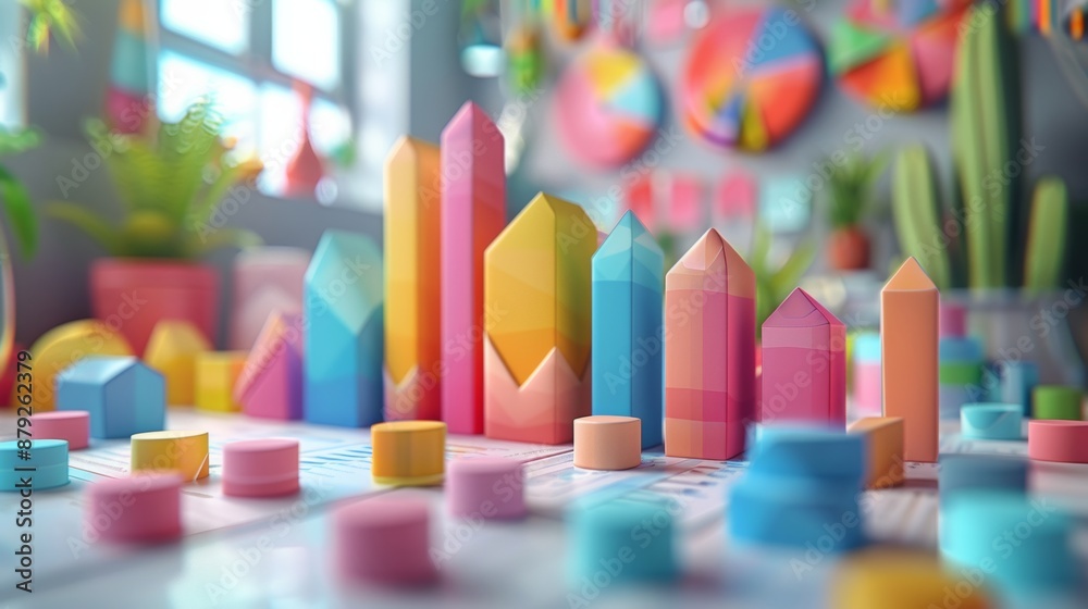 Document with a graph or chart, representing data or reports. Document with a graph or chart, representing data or reports.