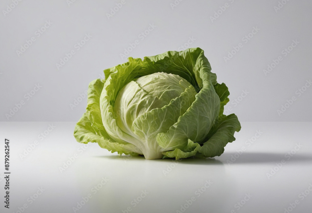 Lettuce, minimalist shot, food photography, clean simple background, advertising shot, volumetric light, white background Lettuce, minimalist shot, food photography, clean simple background, advertising shot, volumetric light, white background