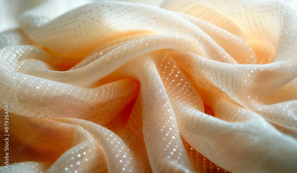 A piece of fabric with a shiny, gold-toned surface A piece of fabric with a shiny, gold-toned surface