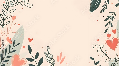 Wallpaper Mural Minimalist Friendship Day Doodle Page Print Border Design with Blank Space for Mock Up Message Torontodigital.ca
