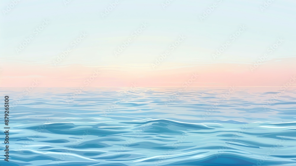 Ocean waves and pastel sky at sunset. Ocean waves and pastel sky at sunset.