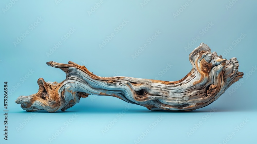 Driftwood on a Blue Background Driftwood on a Blue Background