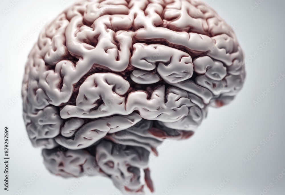 Naklejka premium side left concept right white background brain human three dimensional design thinks idea brainstorm business creative psychology science art banner mind