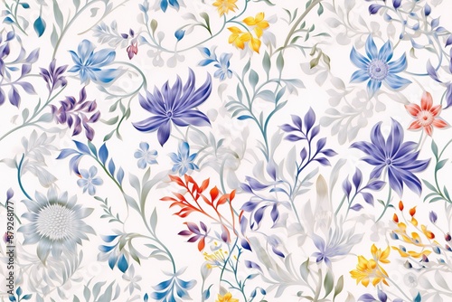 Vector floral watercolor texture pattern with blue flowers.Watercolor floral pattern.Blue flowers pattern.Seamless pattern can be used for wallpaper,pattern fills,web page background,surface textures 