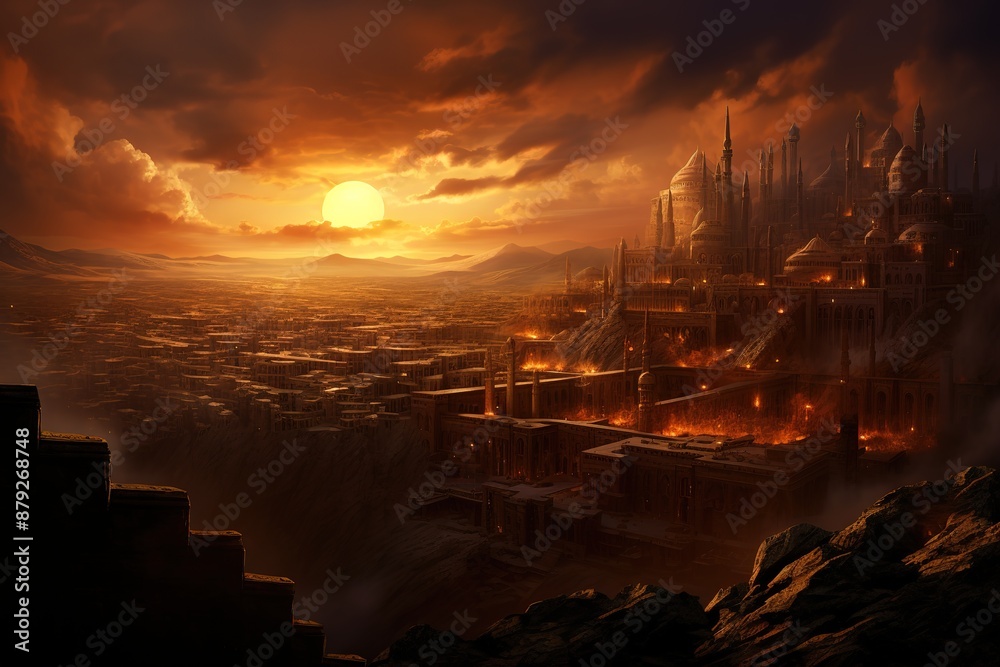 Sun rises on an ancient, powerful city.
Sun rises on an ancient, powerful city.