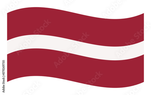 Schilderij op canvas Wavy flag of Latvia, isolated on transparent background