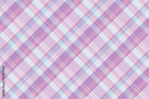 Traditional texture plaid fabric, shop background vector textile. Screen tartan seamless pattern check in light and thistle colors.