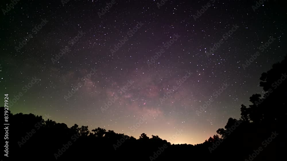 Time lapse of rising Milky Way with substantial air traffic Time lapse of rising Milky Way with substantial air traffic