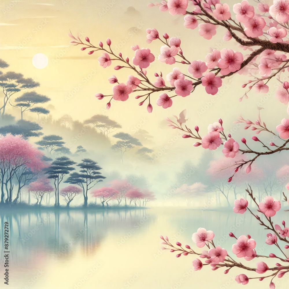 custom made wallpaper toronto digitalJapanese Cherry Blossom Trees in Bloom