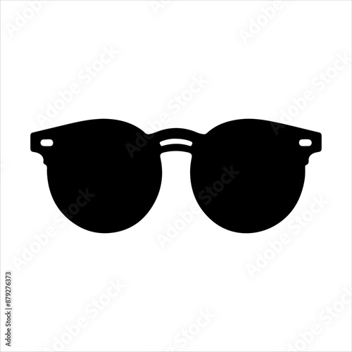 Sun glasses silhouette on white background. Sun glasses icon sign vector illustration design.