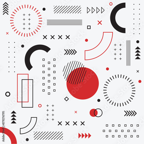 Flat design geometric background, Good for memphis design, advertisement, poster, banner, poster, billboard, sale, etc
