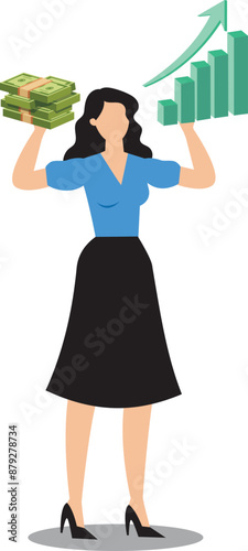 Value stock vs growth stock comparison between investing style professional choosing asset for earning or profit in market concept businesswoman compare between value and growth stock in his hand