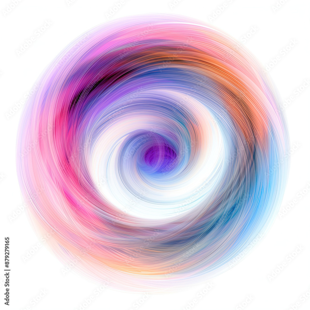 Obraz premium Harmonious Patterns Swirling in an Abstract Shape, Isolated on white Background: Artistic Design, Fluid and Dynamic Composition