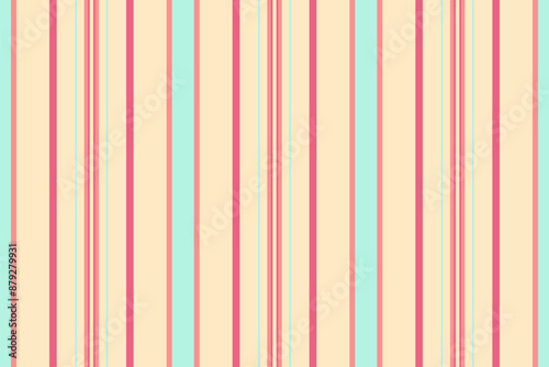 Floor lines texture stripe, hippie textile vertical background. Repeat fabric pattern seamless vector in red and bisque colors.