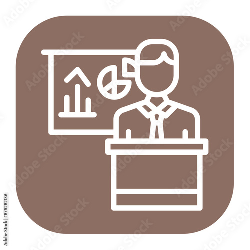 Conference Presentations icon vector image. Can be used for Curriculum Vitae.