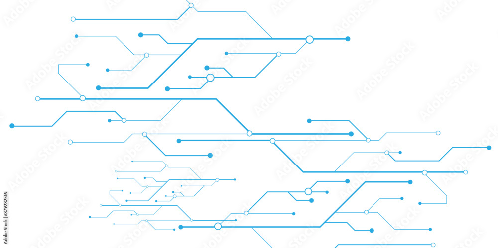 Vectors Technology blue circuit diagram. High-tech connection system on a white background. Vectors Technology blue circuit diagram. High-tech connection system on a white background.