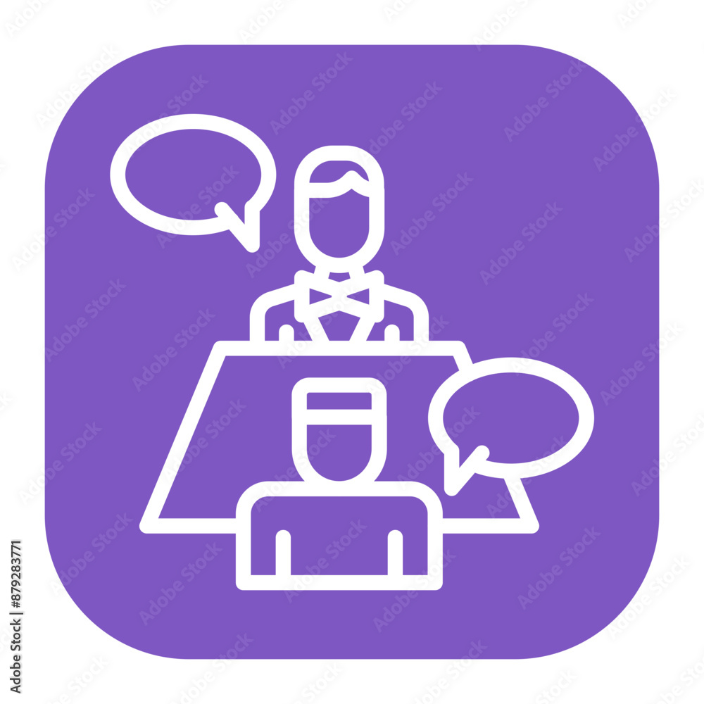 Interview icon vector image. Can be used for Job Fair. Interview icon vector image. Can be used for Job Fair.