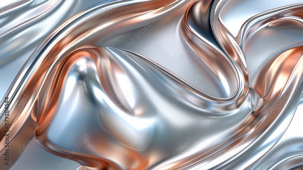 A captivating liquid design with smooth, flowing lines highlighted by metallic tones of platinum and copper, evoking the gentle movements of liquid metal and creating a refined atmosphere. A captivating liquid design with smooth, flowing lines highlighted by metallic tones of platinum and copper, evoking the gentle movements of liquid metal and creating a refined atmosphere.