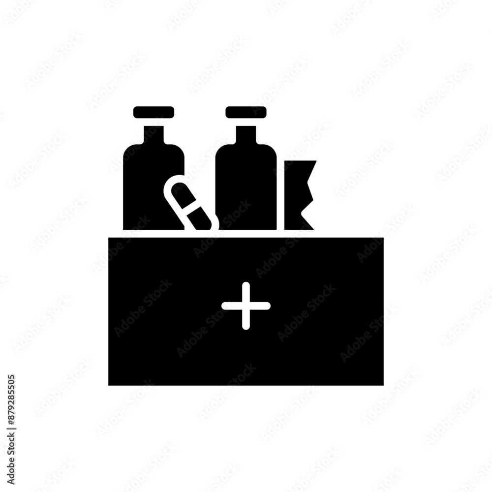 Obraz premium medication glyph icon