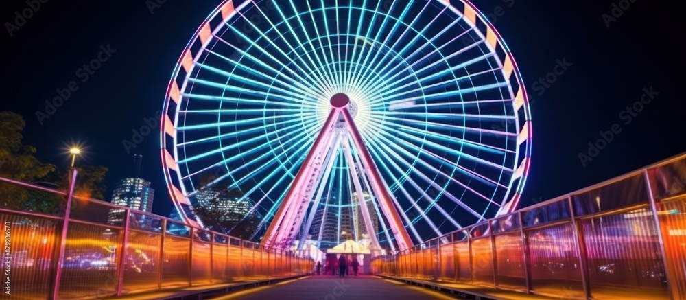 Illuminated Ferris Wheel at Night Illuminated Ferris Wheel at Night