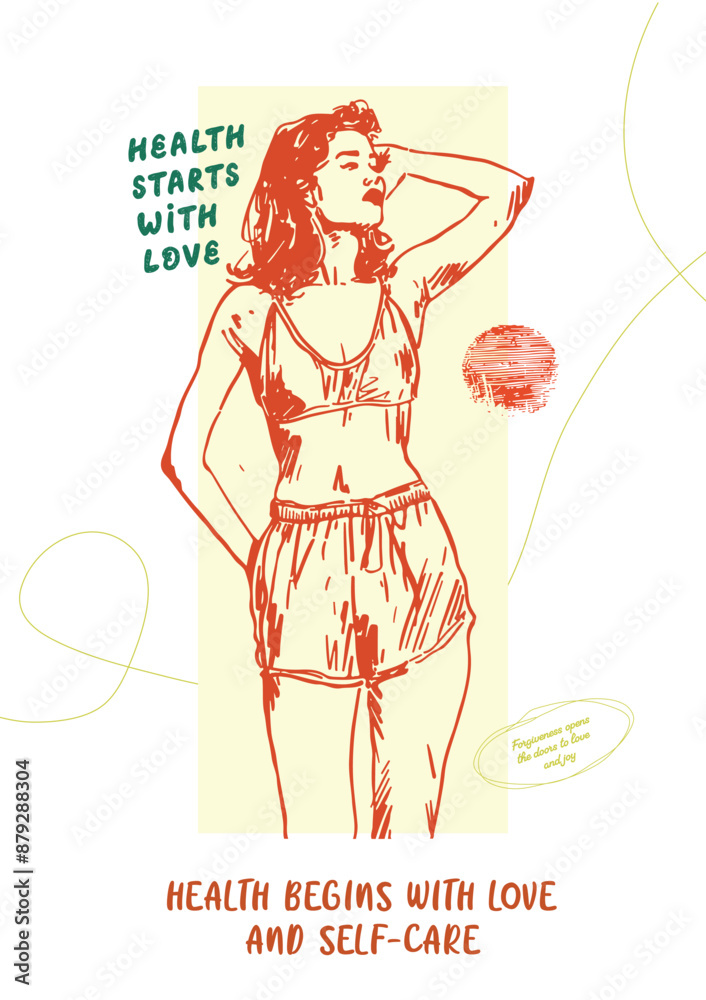 Obraz premium Vector posters with inspirational quotes, in the style of a hand-drawn sketch. For home decoration, social media, printing and web design