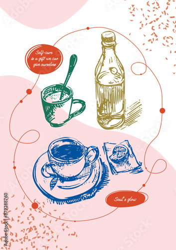 Vector posters with inspirational quotes, in the style of a hand-drawn sketch. For home decoration, social media, printing and web design