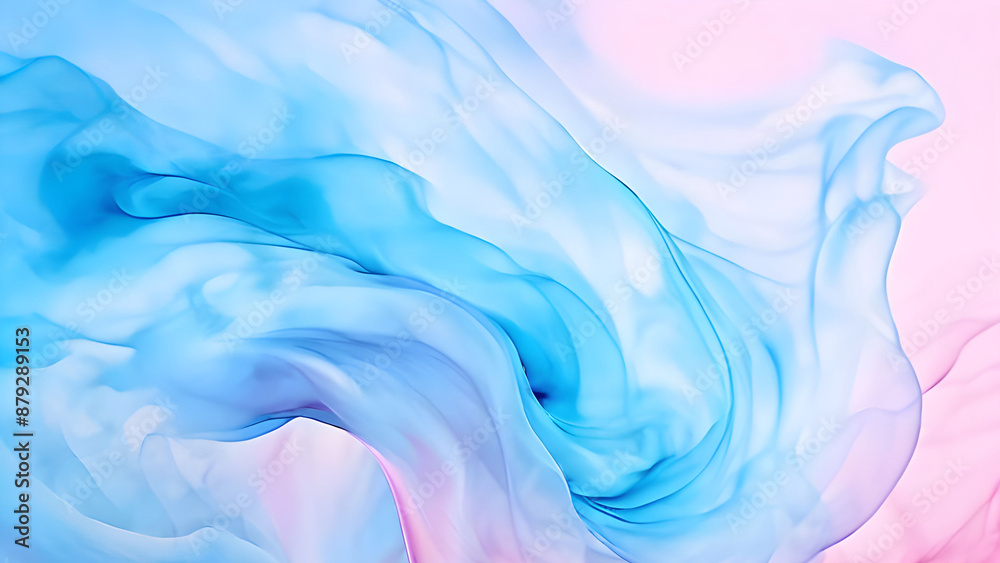 Obraz premium Pink and blue Smoke design. Blue and pink color waves with abstract design. Dynamic Blue and Pink Wave Abstract Patterns. Fluid Blue and pink Design. Pastel paint stains. Beautiful colorful background