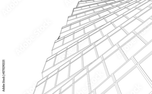 abstract buildings architectural drawing 3d