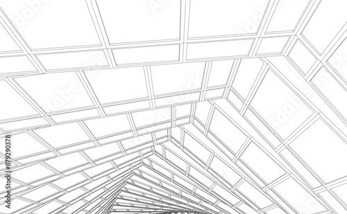 abstract buildings architectural drawing 3d