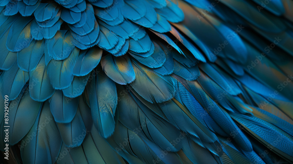 Fototapeta premium beautiful yellow blue bird feathers