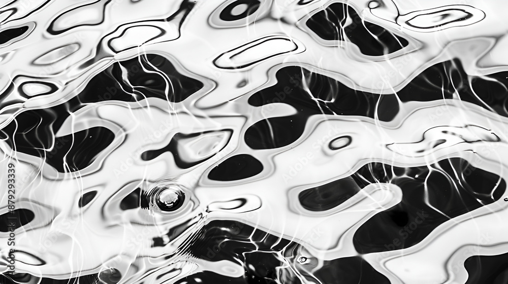 Abstract black and white water textured background, Water ripples from ...