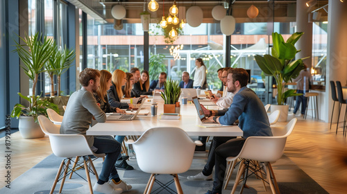 group of businessman meetin...