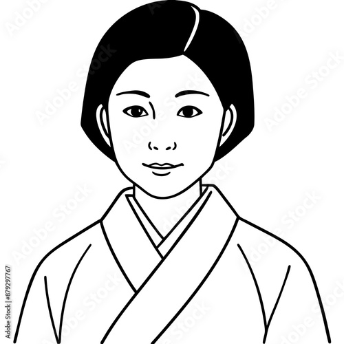 vector illustration of japanese woman geisha