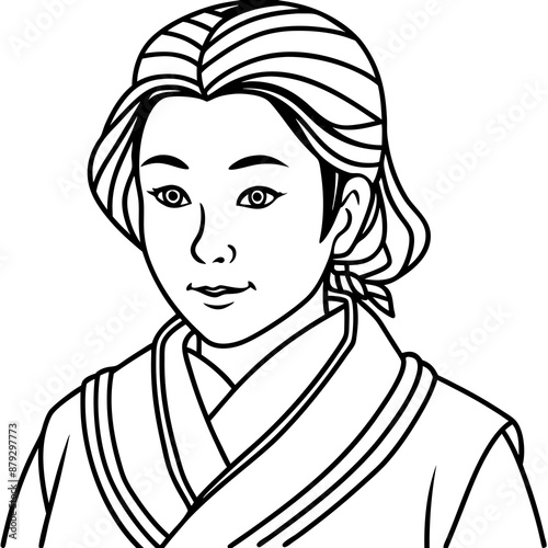vector illustration of japanese woman geisha