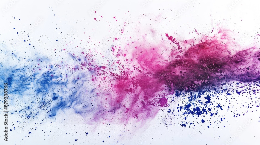 Fototapeta premium Powdery abstract splatter on a white backdrop